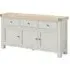 Salcombe 3 Door Large Sideboard - Stone Grey, Oak