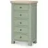 Salcombe 5 Drawer Tallboy Chest - Sage, Oak