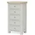 Salcombe 5 Drawer Tallboy Chest - Stone Grey, Oak