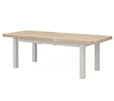 Salcombe 8-10 Seater Extending Dining Table - Stone Grey, Oak