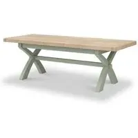 Salcombe 8-10 Seater Extending Dining Table with Cross Leg - Sage, Oak