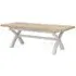 Salcombe 8-10 Seater Extending Dining Table with Cross Leg - Stone Grey, Oak