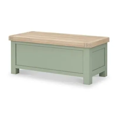 Salcombe Blanket Box - Sage, Oak image