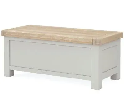 Salcombe Blanket Box - Stone Grey, Oak