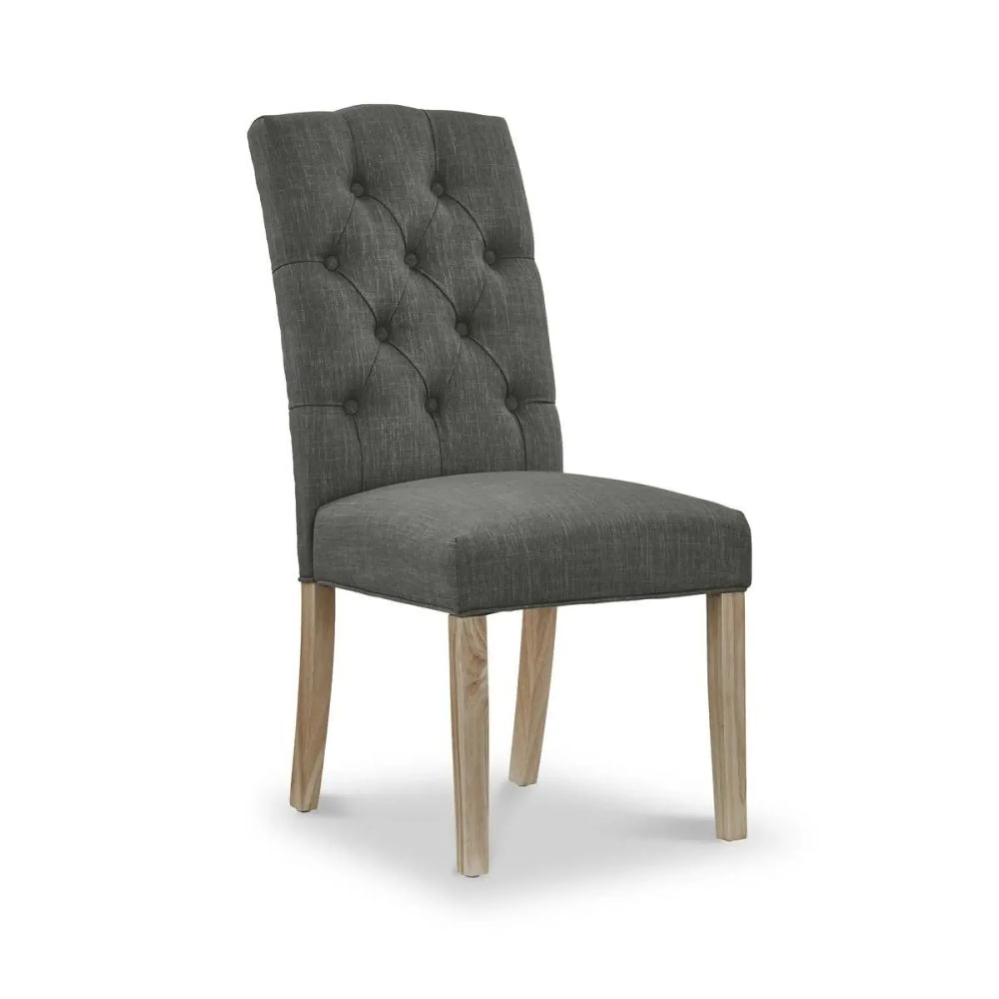 Salcombe Chelsea Dining Chair Set of 2 - Charcoal, Fabric