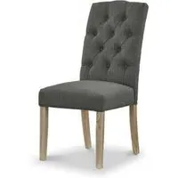 Salcombe Chelsea Dining Chair Set of 2 - Charcoal, Fabric