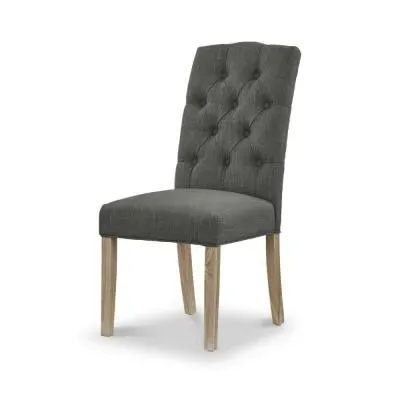 Salcombe Chelsea Dining Chair Set of 2 - Charcoal, Fabric image