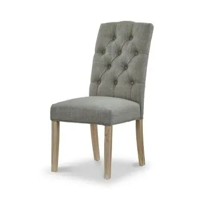 Salcombe Chelsea Dining Chair Set of 2 - Grey, Fabric