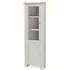 Salcombe Corner Display Cabinet - Stone Grey, Oak