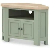 Salcombe Corner TV Unit with Storage - Sage, Oak