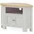 Salcombe Corner TV Unit with Storage - Stone Grey, Oak
