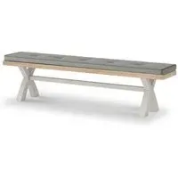Salcombe Dining Bench with Cross Leg - Grey, Oak