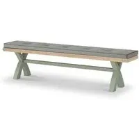 Salcombe Dining Bench with Cross Leg - Sage, Oak