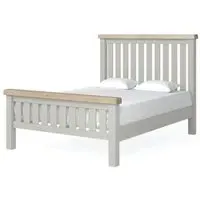 Salcombe Double Slatted Bed Frame - Grey, Oak