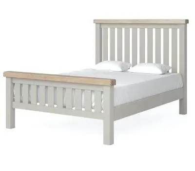Salcombe Double Slatted Bed Frame - Grey, Oak