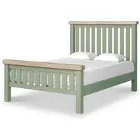 Salcombe Double Slatted Bed Frame - Sage, Oak