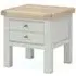 Salcombe Grey 1 Drawer Lamp Table - Stone Grey, Oak
