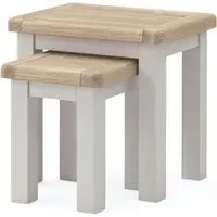 Salcombe Grey Oak Nest of 2 Tables - Stone Grey
