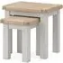 Salcombe Grey Oak Nest of 2 Tables - Stone Grey