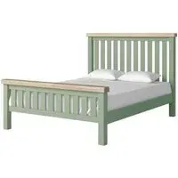 Salcombe King Size Slatted Bed Frame - Sage, Oak