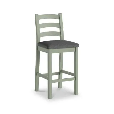 Salcombe Ladder Back Bar Stool - Charcoal, Sage Oak