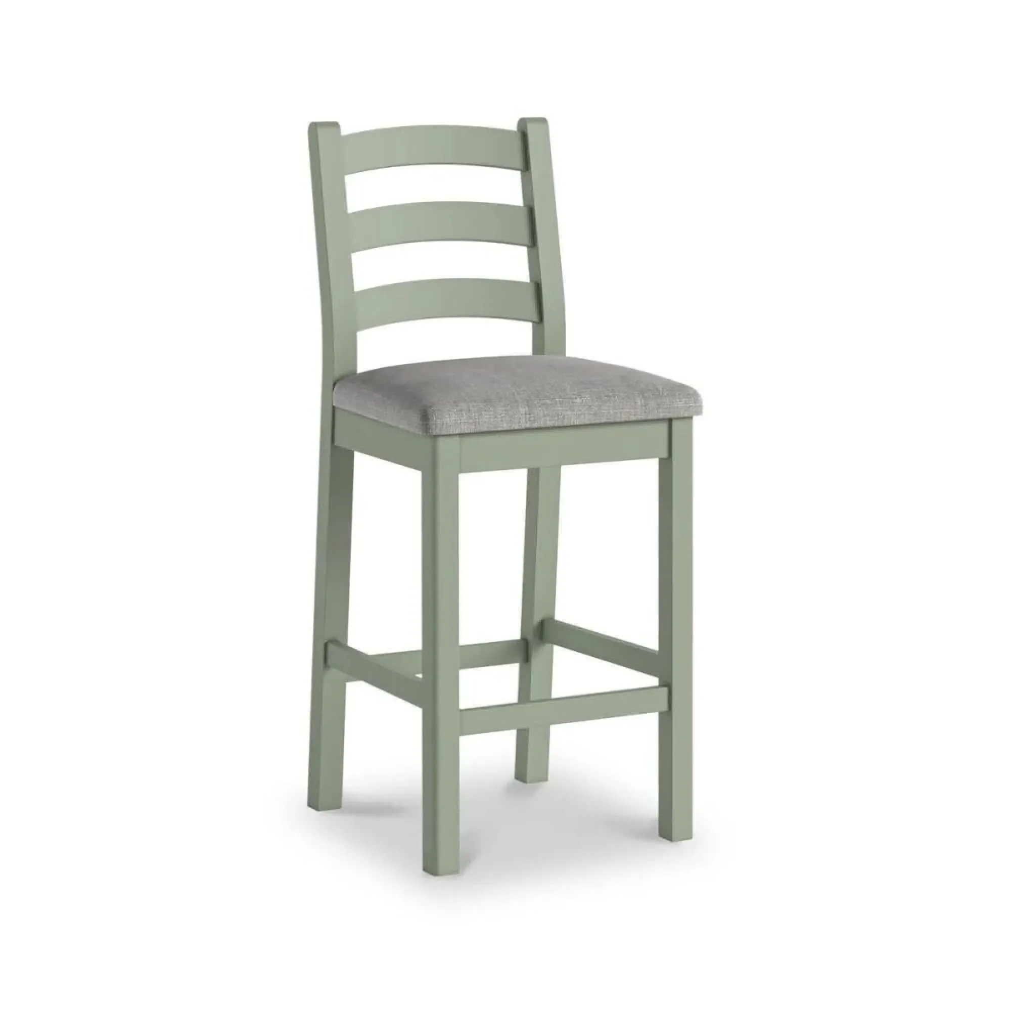 Salcombe Ladder Back Bar Stool - Sage Grey, Oak
