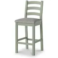 Salcombe Ladder Back Bar Stool - Sage Grey, Oak