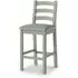 Salcombe Ladder Back Bar Stool - Sage Grey, Oak