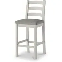 Salcombe Ladder Back Bar Stool - Stone Grey, Oak