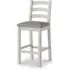 Salcombe Ladder Back Bar Stool - Stone Grey, Oak