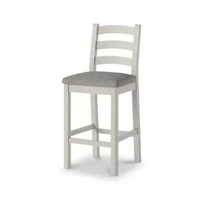 Salcombe Ladder Back Bar Stool - Stone Grey, Oak