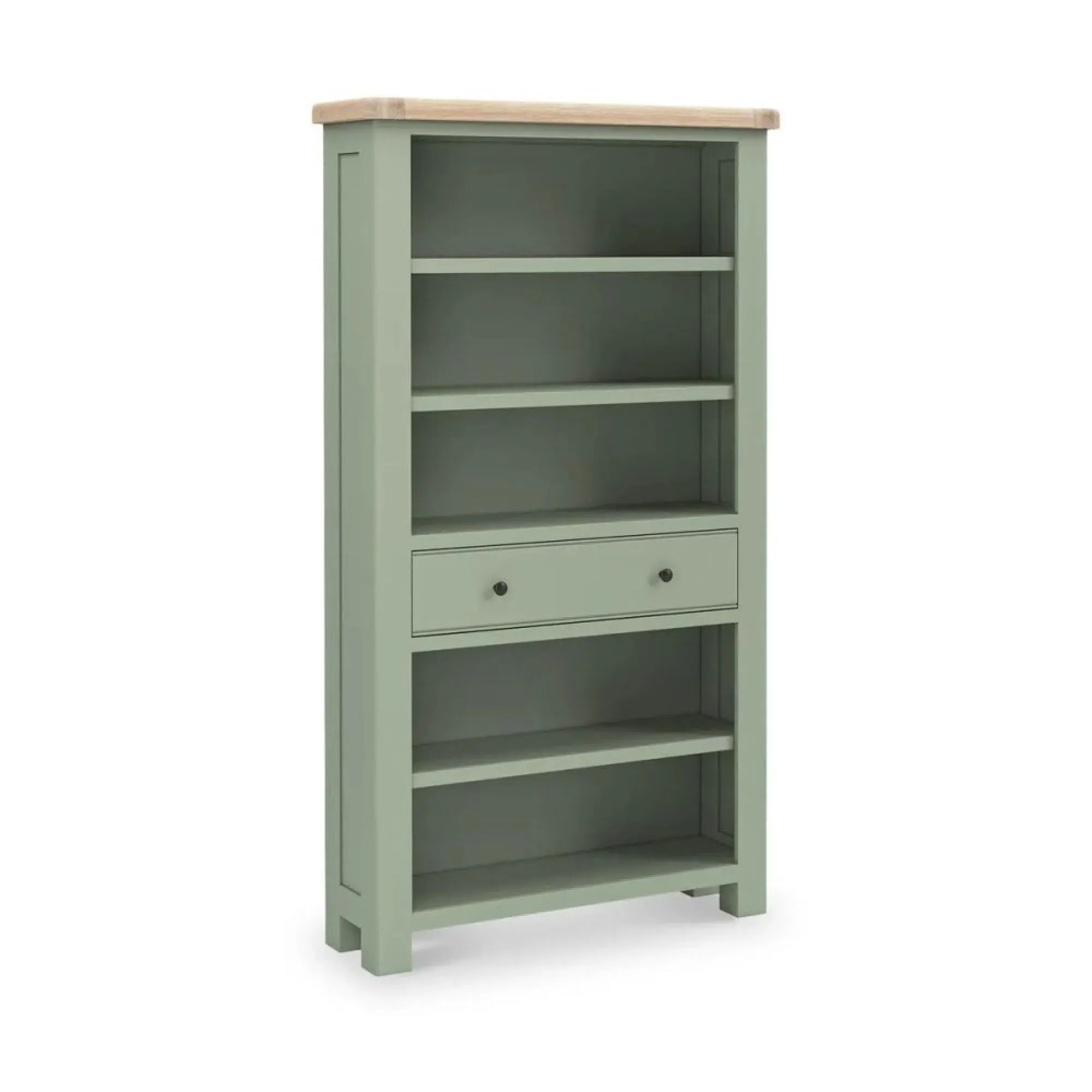 Salcombe Large Bookcase with Drawer - Sage, Oak