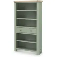 Salcombe Large Bookcase with Drawer - Sage, Oak