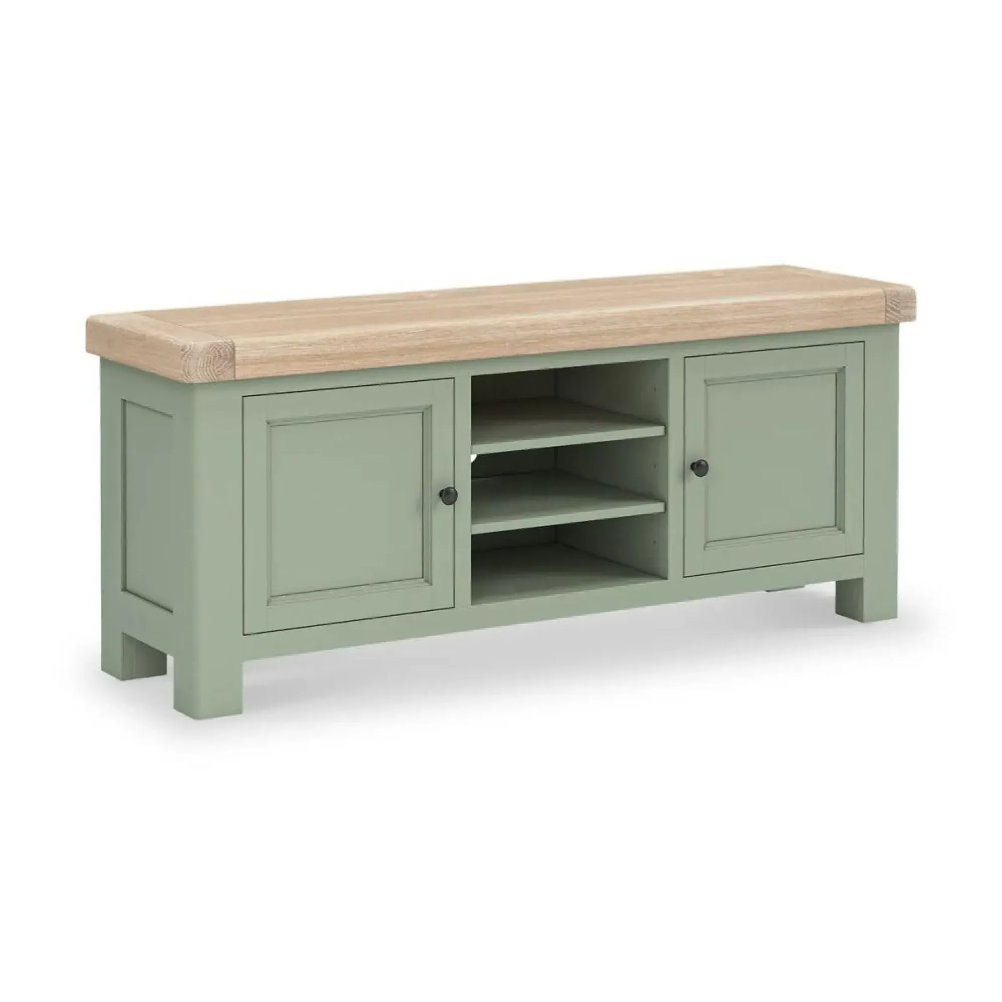 Salcombe Oak 140cm TV Unit with Storage - Sage