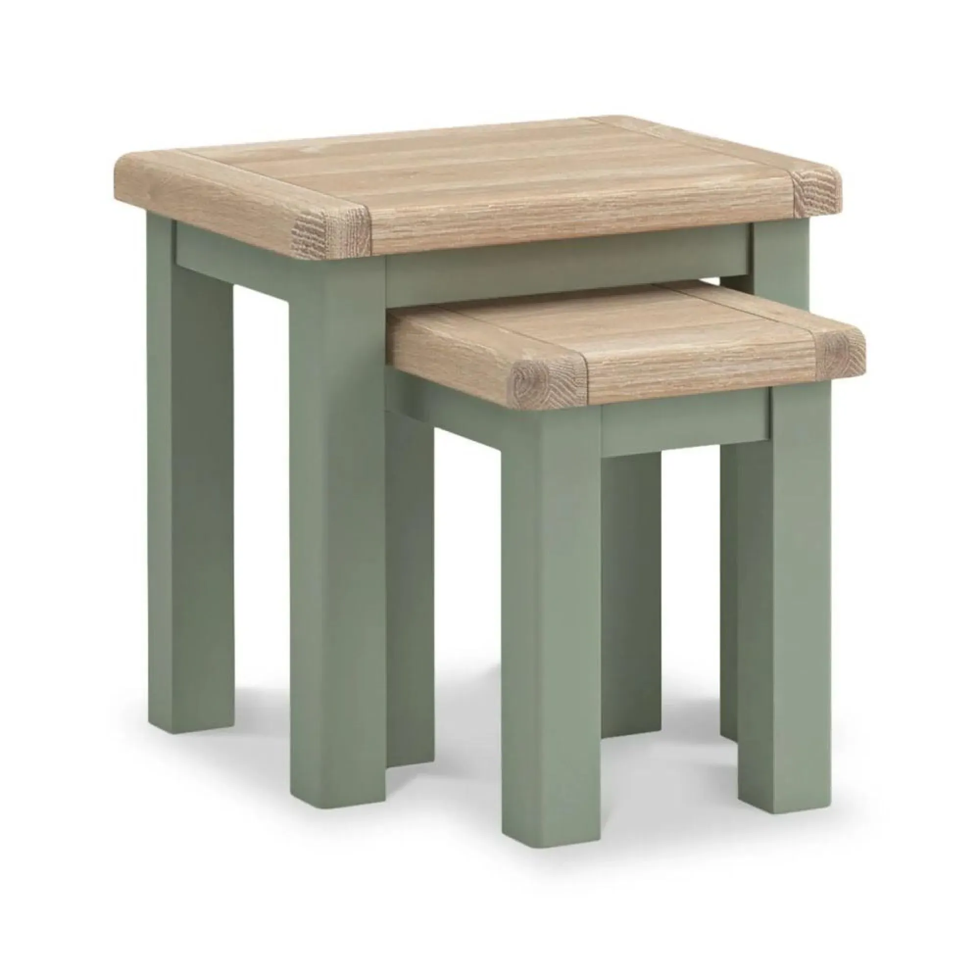 Salcombe Sage Oak Nest of 2 Tables - Sage