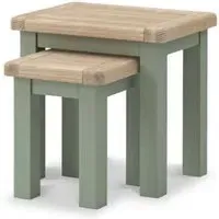 Salcombe Sage Oak Nest of 2 Tables - Sage