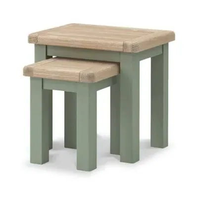 Salcombe Sage Oak Nest of 2 Tables - Sage