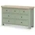 Salcombe Wide Chest of Drawers - Sage, Oak