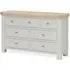 Salcombe Wide Chest of Drawers - Stone Grey, Oak