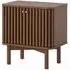 Soho 2 Door Slatted Bedside Table - Dark Brown, Oak
