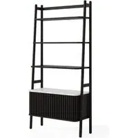 Soho 2 Door Slatted Bookcase - Black, Marble
