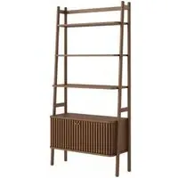 Soho 2 Door Slatted Bookcase - Dark Brown, Oak