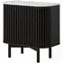 Soho 2 Door Slatted Cupboard - Black, White Marble