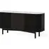 Soho 2 Door Slatted Sideboard - Black, White Marble