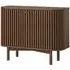 Soho 2 Door Slatted Small Sideboard - Dark Brown, Oak