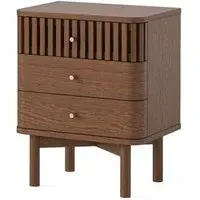 Soho 3 Drawer Bedside Table - Dark Brown, Oak