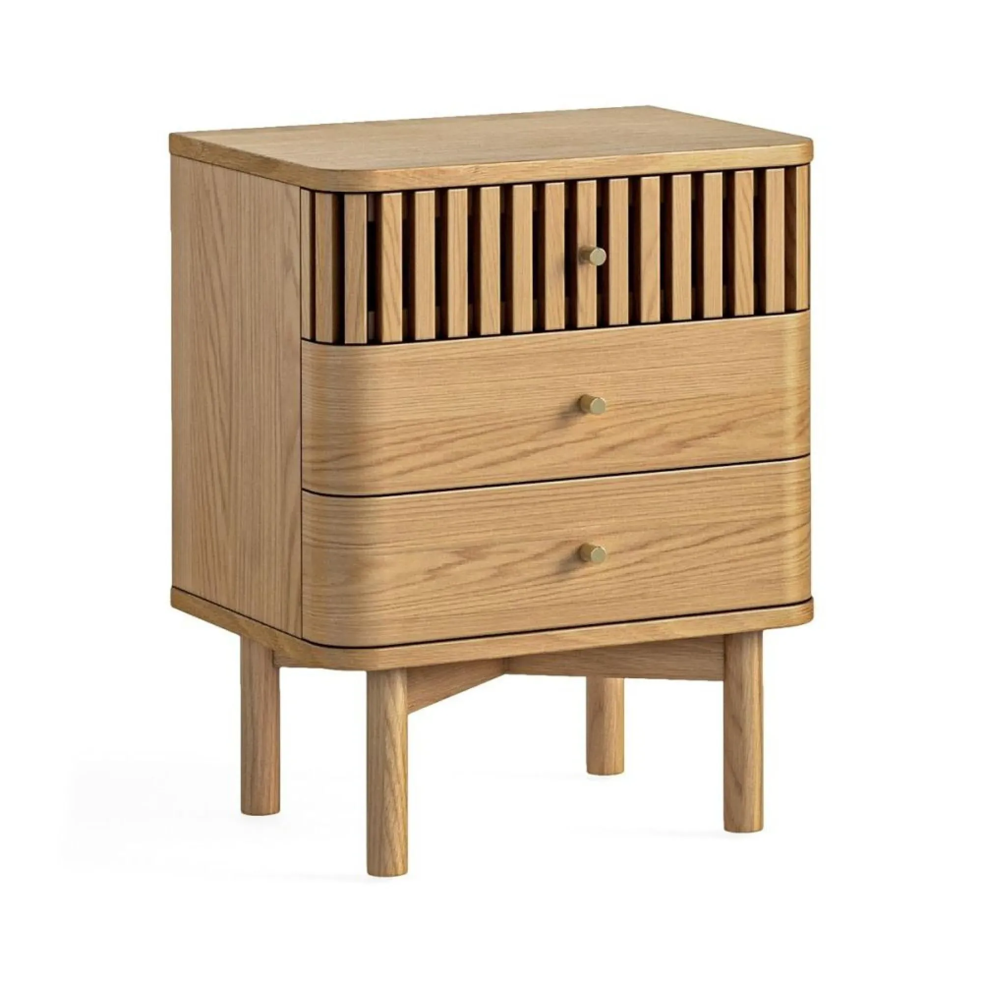 Soho 3 Drawer Bedside Table - Natural, Oak