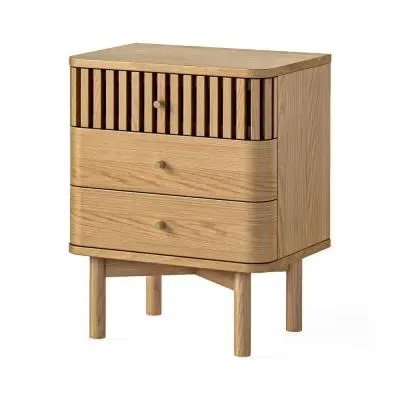 Soho 3 Drawer Bedside Table - Natural, Oak