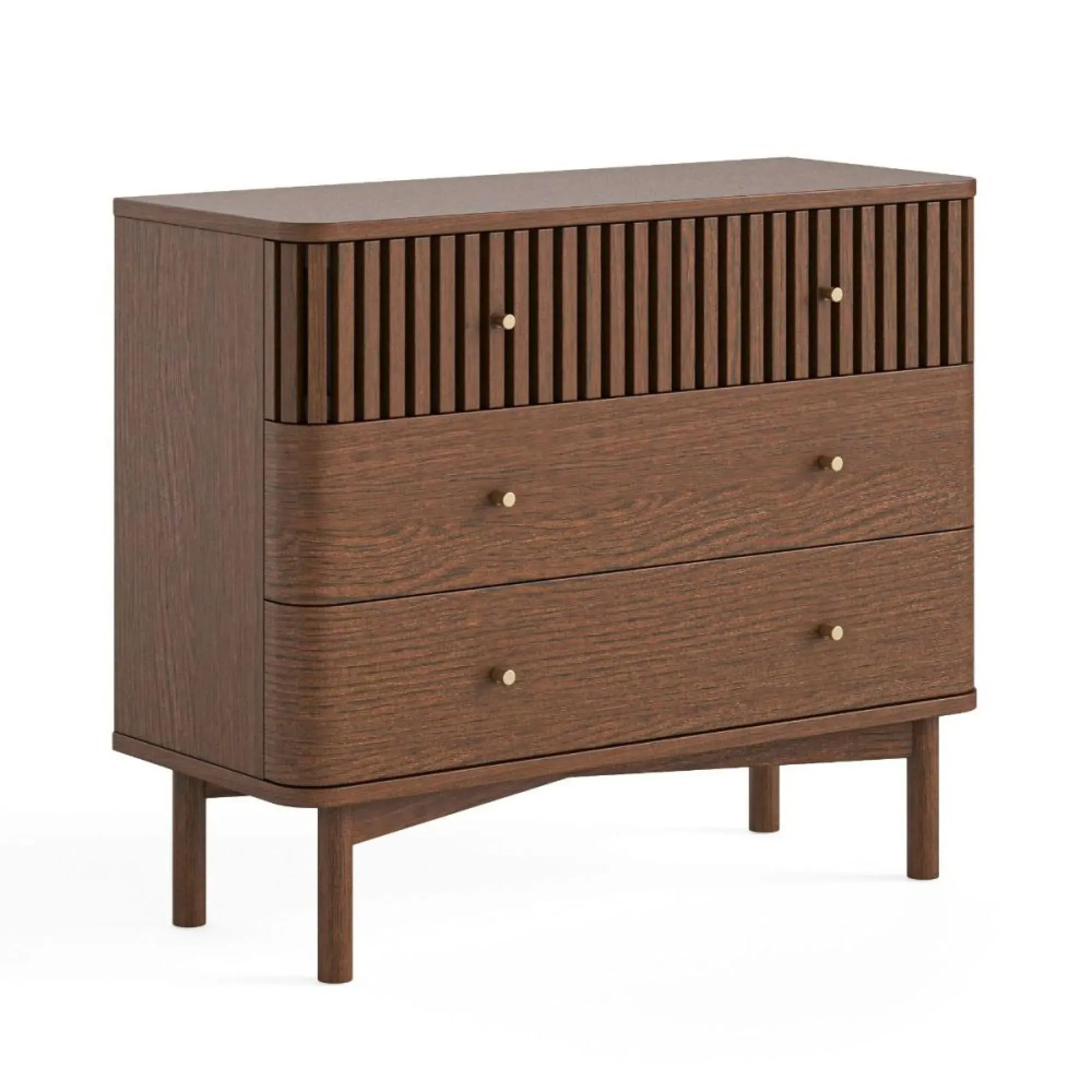 Soho 3 Drawer Chest - Dark Brown, Oak