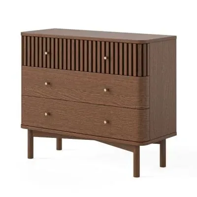 Soho 3 Drawer Chest - Dark Brown, Oak